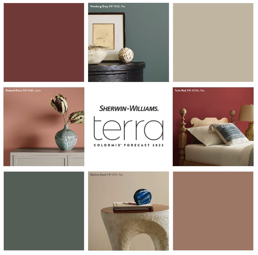 Samples of Sherwin-Williams Terra Colormix Forecast 2023